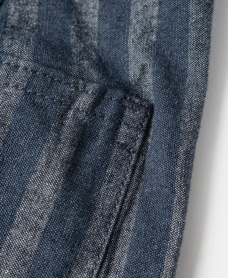 Relaxed Fit Striped Chambray Shorts