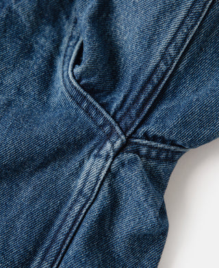 1970s Stonewashed Zip Up Denim Work Jacket