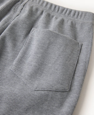 1970s Heavyweight Waffle Knit Jogger Pants - Gray