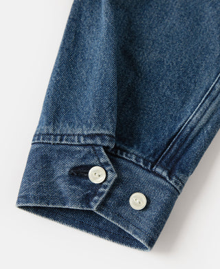 1970s Stonewashed Zip Up Denim Work Jacket