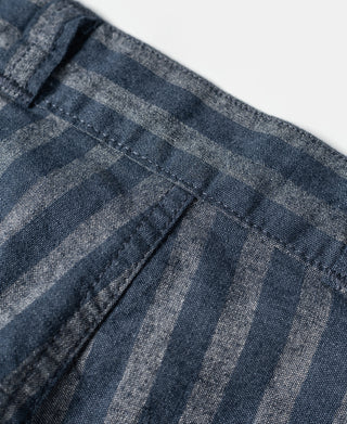 Relaxed Fit Striped Chambray Shorts