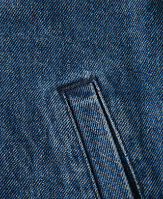 1970s Stonewashed Zip Up Denim Work Jacket