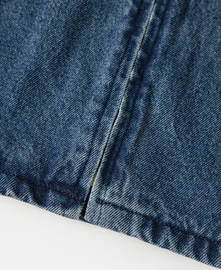 1970s Stonewashed Zip Up Denim Work Jacket