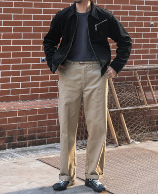 1940s Heavyweight Corduroy Cossack Jacket - Black