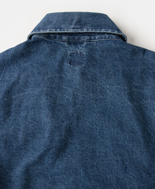 1970s Stonewashed Zip Up Denim Work Jacket