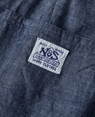 1930s Double-Pleated Chambray Pants