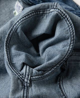 1970s Stonewashed Zip Up Denim Work Jacket