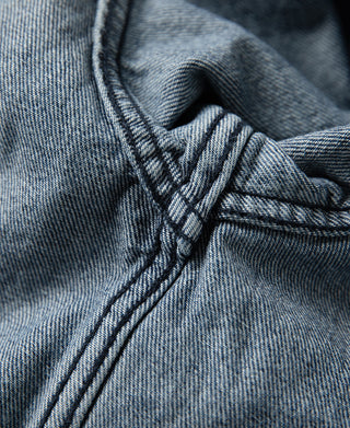 1970s Stonewashed Zip Up Denim Work Jacket