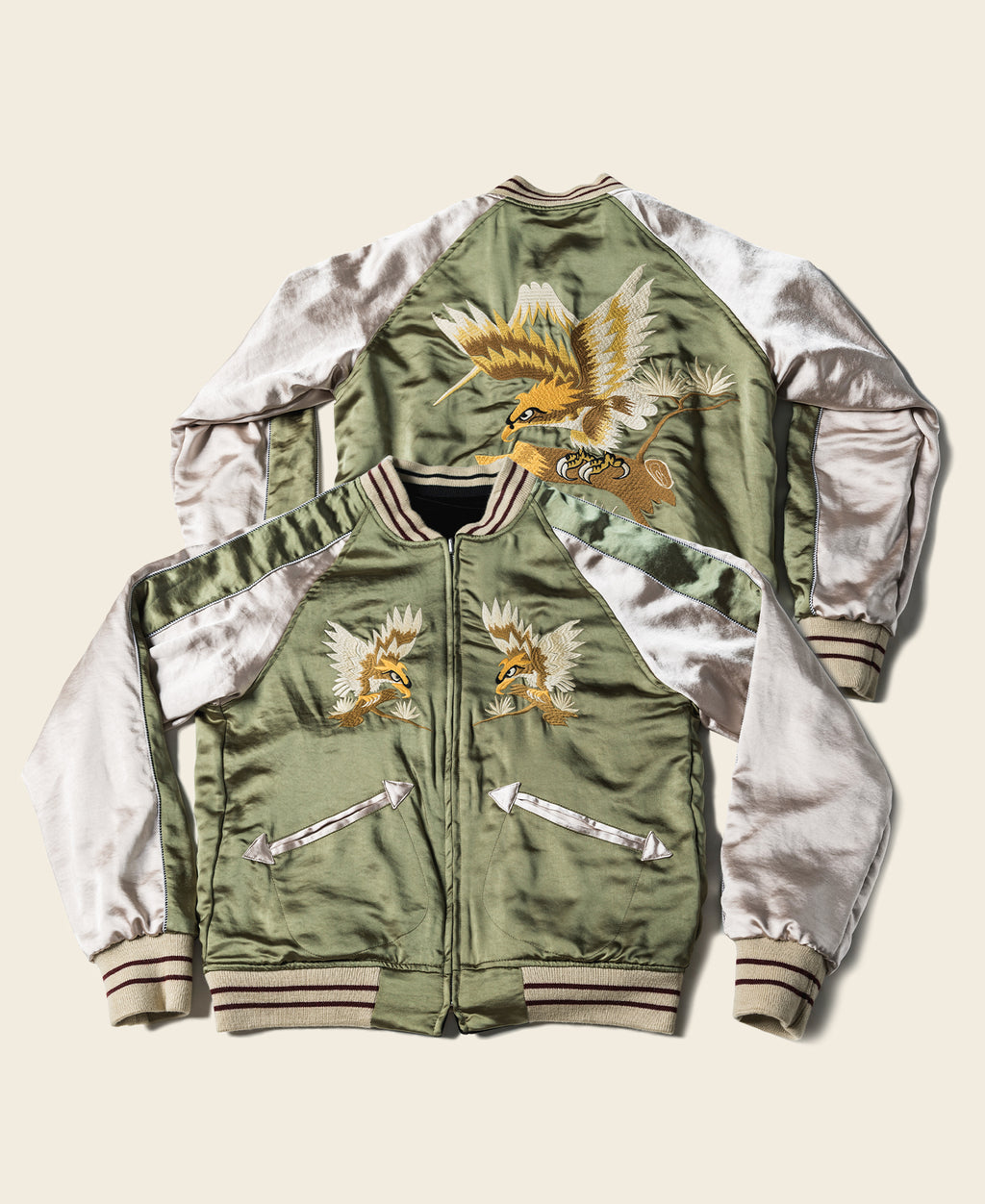 1950s Reversible Embroidery Acetate Yokosuka Souvenir Jacket 