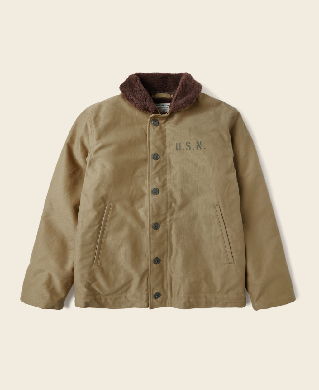 1940s US Navy N-1 Deck Jacket - Cost-effective Version - Khaki 