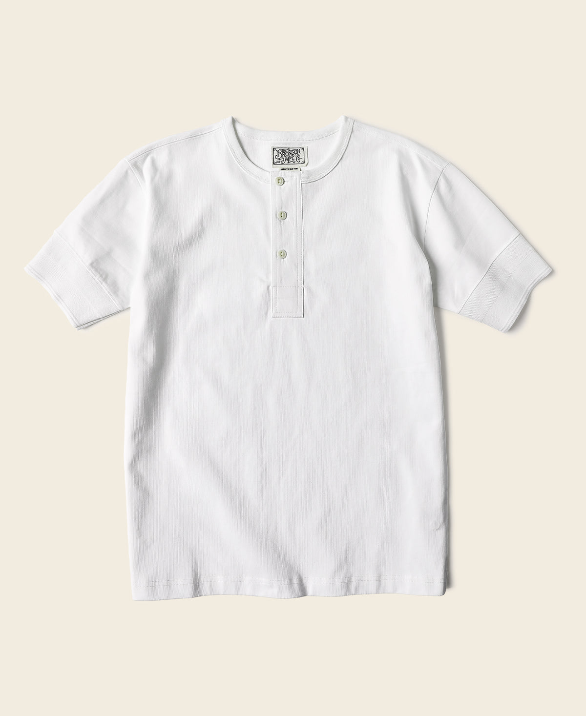 Vintage Short Sleeve Henley T-Shirt - White
