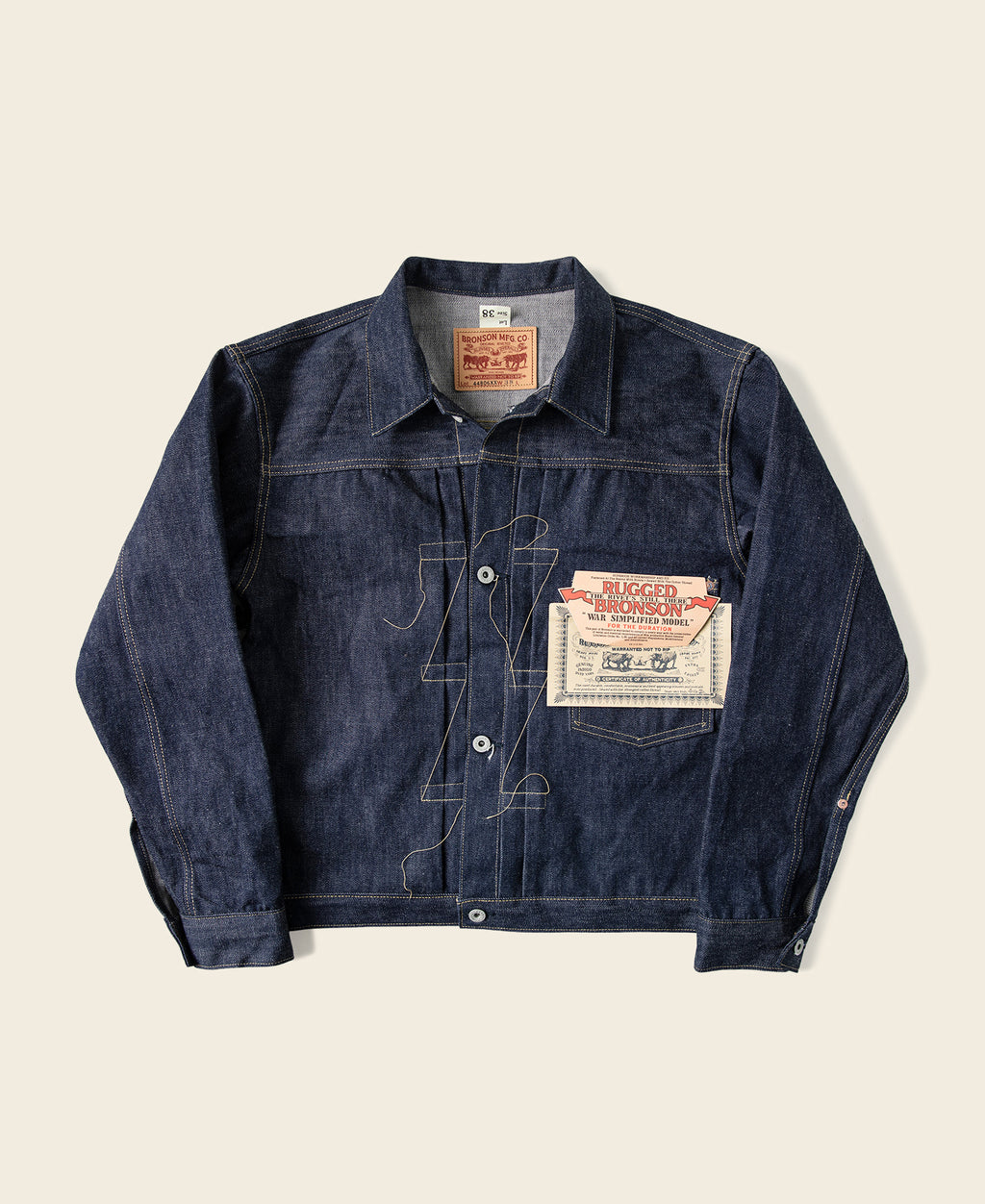 Lot 44806XX WWII Type 1 Selvedge Denim Jacket | Bronson Mfg 