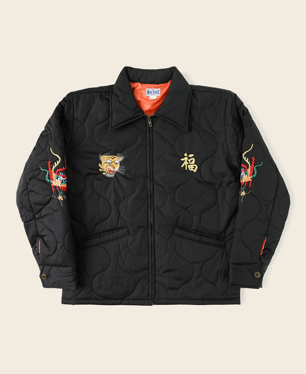 Vietnam War Quilted Padded Souvenir Jacket - Black | Bronson Mfg 