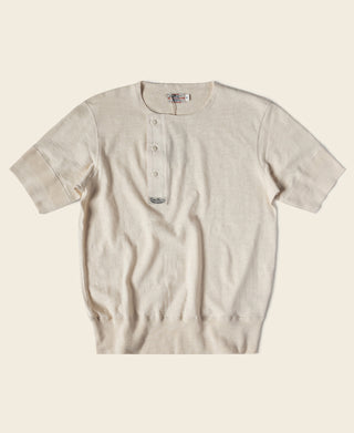 Side Closing Short Sleeve Henley T-Shirt - Embryo