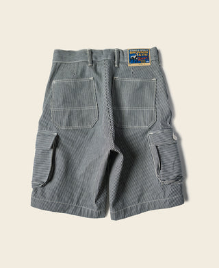 Hickory Stripe Cotton Cargo Shorts