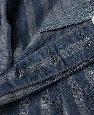 Relaxed Fit Striped Chambray Shorts