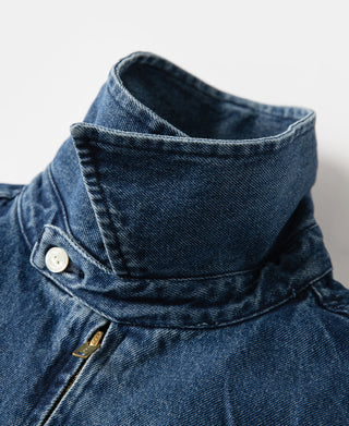 1970s Stonewashed Zip Up Denim Work Jacket