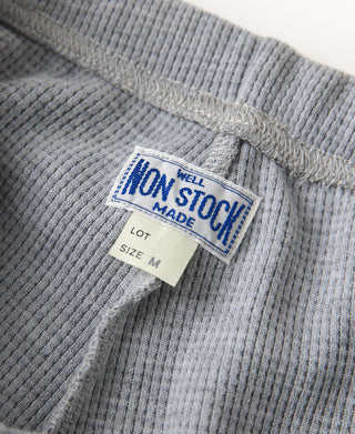 1970s Heavyweight Waffle Knit Jogger Pants - Gray