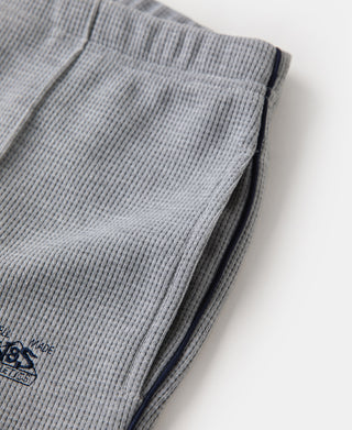 1970s Heavyweight Waffle Knit Jogger Pants - Gray