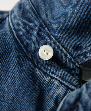 1970s Stonewashed Zip Up Denim Work Jacket