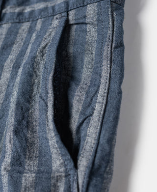 Relaxed Fit Striped Chambray Shorts