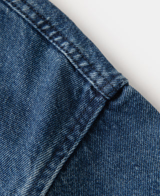 1970s Stonewashed Zip Up Denim Work Jacket