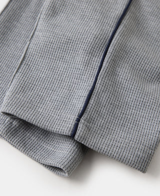 1970s Heavyweight Waffle Knit Jogger Pants - Gray