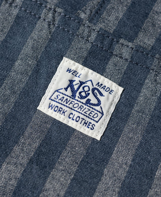 Relaxed Fit Striped Chambray Shorts