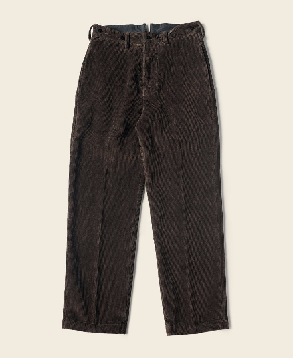1920s Heavy-Duty Corduroy Work Pants - Brown