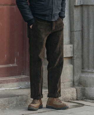 1920s Heavy-Duty Corduroy Work Pants - Brown