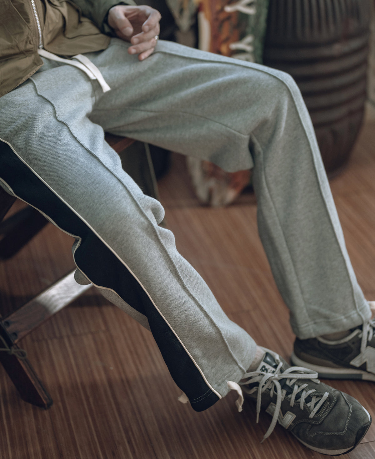 Classic Straight-Leg Striped Logo-Embroidered Cotton-Terry Sweatpants - Gray