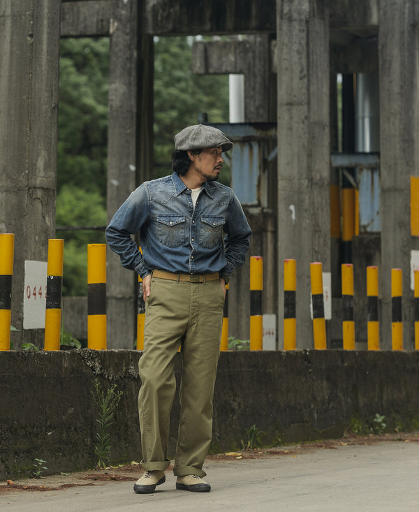 1950s Slub Denim Western Shirt | 10 oz Twill Slub Denim | Bronson