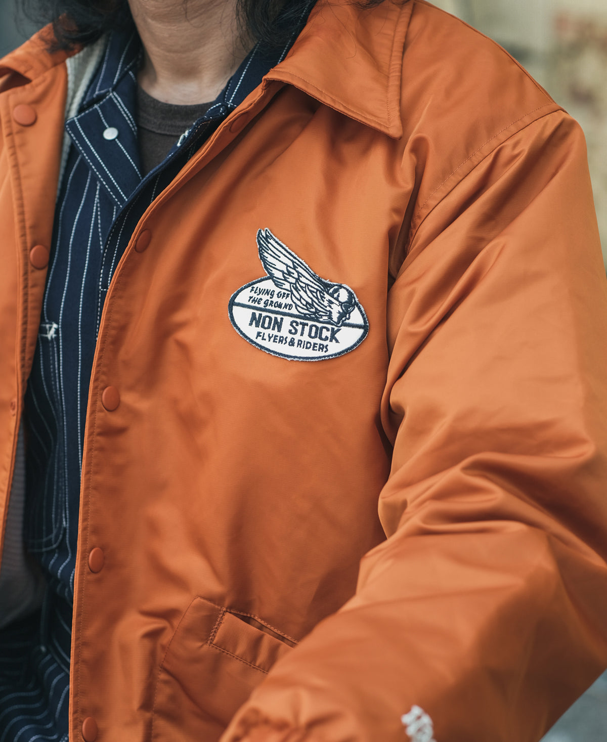 Logo-Appliqued Nylon Coach Jacket - Orange