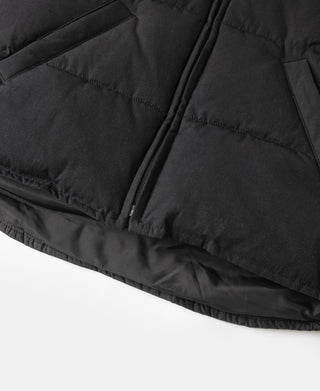 1970s Vintage Quilted Padded Vest - Black