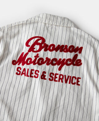 Lot 954 1950s Motorcycle Mechanic Stripe Chore Coat - White