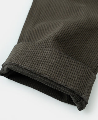 1940s Pique Stripe Cotton Work Trousers - Coffee