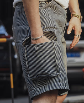 Hickory Stripe Cotton Cargo Shorts