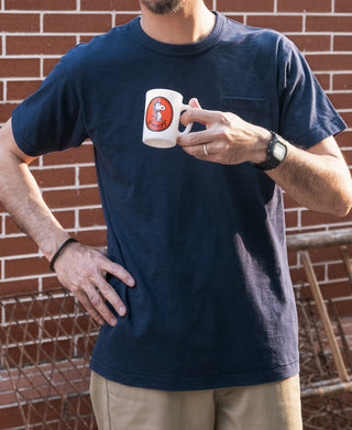 Loopwheel Tubular Slub Cotton Pocket T-Shirt - Indigo