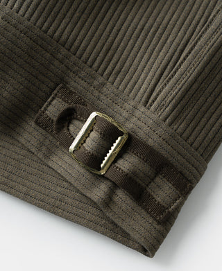 1940s Pique Stripe Cotton Cossack Jacket - Light Coffee