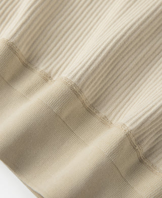 Ribbed Long Sleeve Henley T-Shirt - Apricot