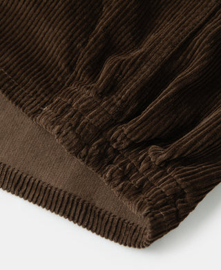 9 Wale Cotton Corduroy Zip-Up Jacket - Brown