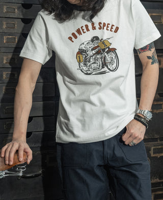 Retro Motorcycle Graphic T-Shirt - White