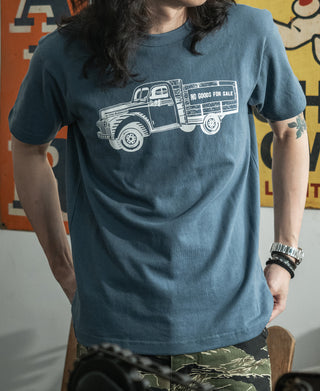 Retro Truck Graphic T-Shirt - Iron Blue