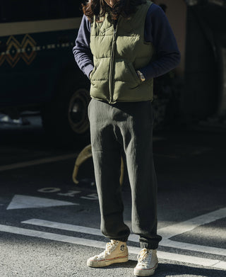 1970s Vintage Quilted Padded Vest - Olive