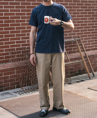 Loopwheel Tubular Slub Cotton Pocket T-Shirt - Indigo