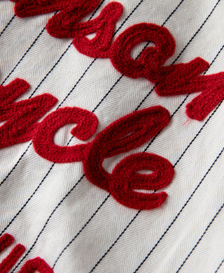 Lot 954 1950s Motorcycle Mechanic Stripe Chore Coat - White