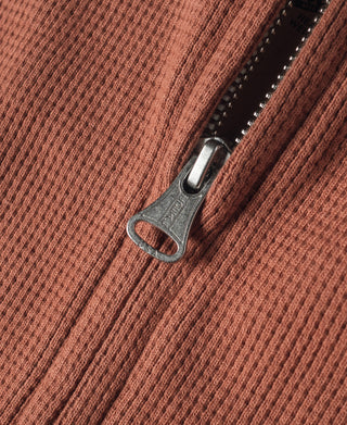 Waffle Cotton Full-Zip Track Jacket - Orange