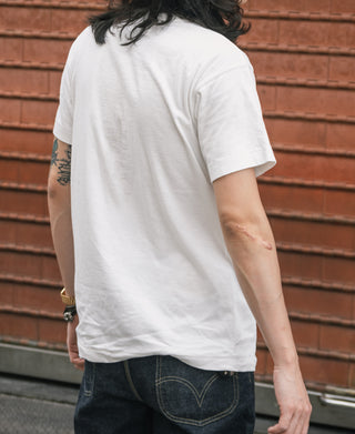 Loopwheel Tubular Slub Cotton Pocket T-Shirt - White