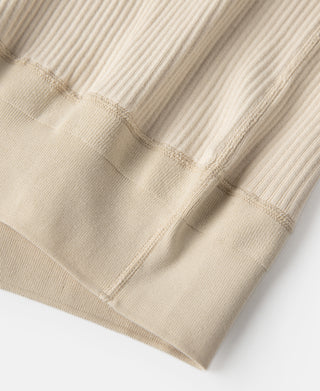 Ribbed Long Sleeve Henley T-Shirt - Apricot