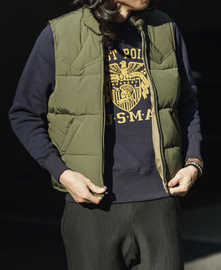 1970s Vintage Quilted Padded Vest - Olive